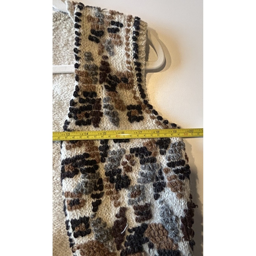 INCA Vintage Open Knit Vest 100% Alpaca *Made In Peru Gorgeous - Picture 11 of 12
